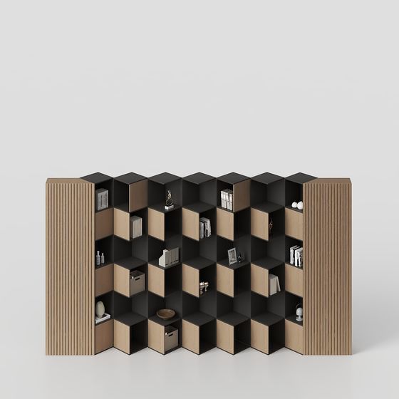 Stylish Low-Poly Bookshelf 3D model for Creative Projects