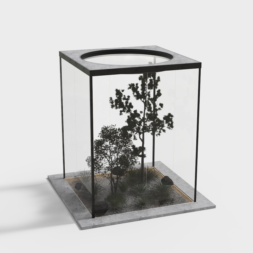 Glass house green plant landscaping