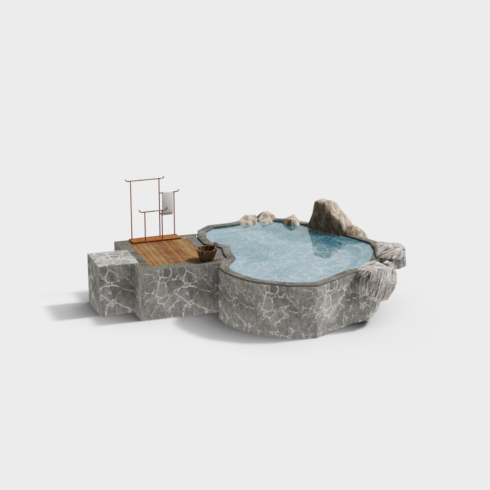 Japanese Zen Garden Serenity 3D Model – Minimalist Nature
