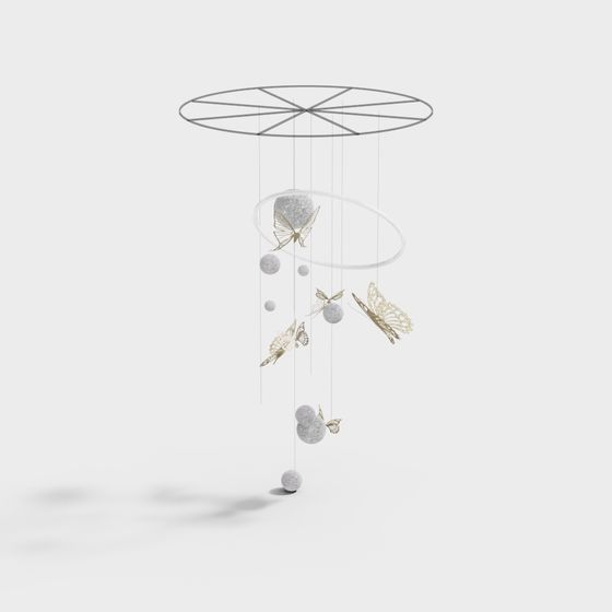 Butterfly Dance Low-Polygon Art Installation 3D model