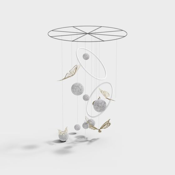 Hanging Art Installation 3D model for Interior Design