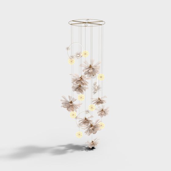 Floral Harmony Mobile 3D model