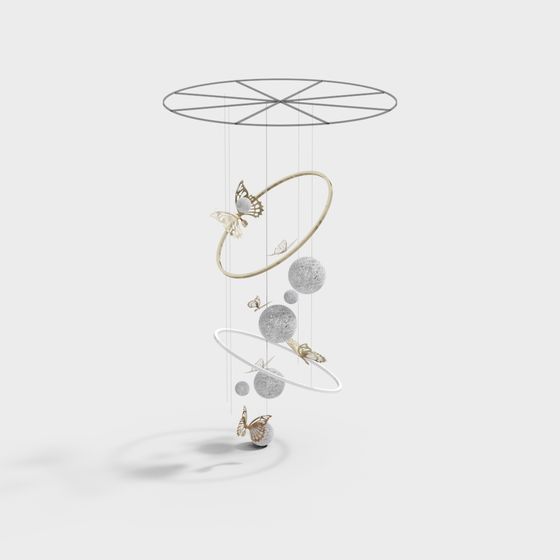 Surreal Low-Polygon Hanging Art Installation 3D model