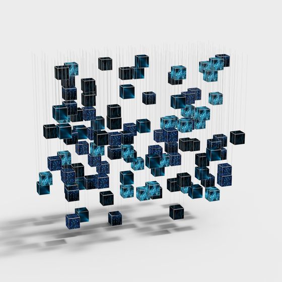 Quantum Cube 3D model - Low Poly with High Detail