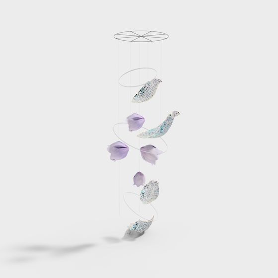 Floating Dream Low-Poly Pendant 3D model for Creative Projects