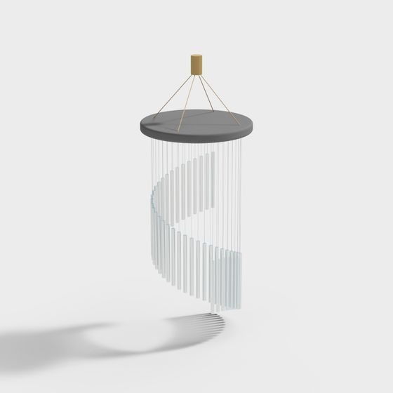 Stylish Hanging Wind Chime Low-Poly 3D model