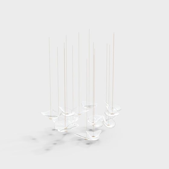 Suspended Petal Chandelier 3D model