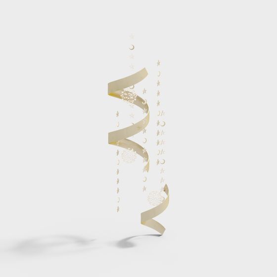 Spiral Moon and Star 3D model
