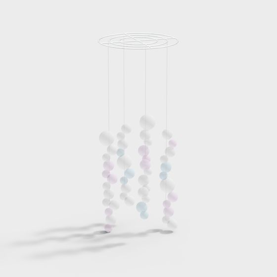 Modern Flowing Ball Pendant 3D model