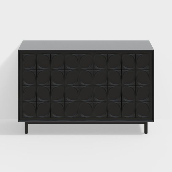 Simple Black Cabinet 3D model
