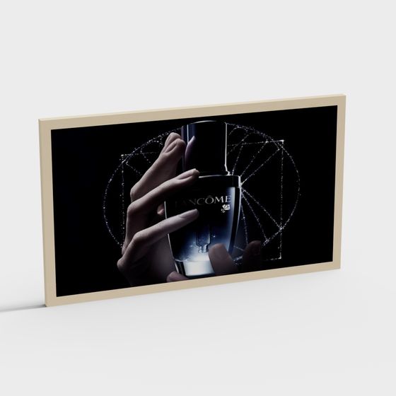 Elegant Black Glass Perfume Bottle 3D model