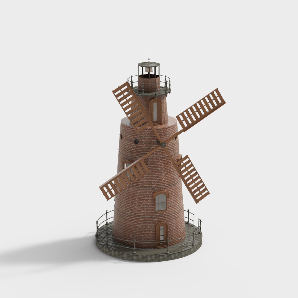 Historic Windmill 3D model for Creative Projects