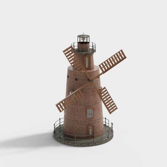 Historic Windmill 3D model for Creative Projects
