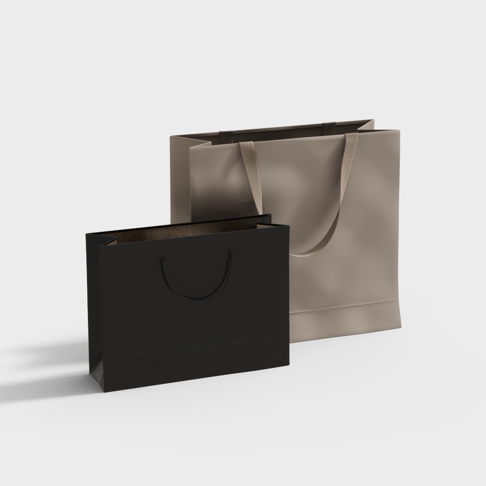 Sleek Minimalist Shopping Bag 3D Model – Low-Poly Design
