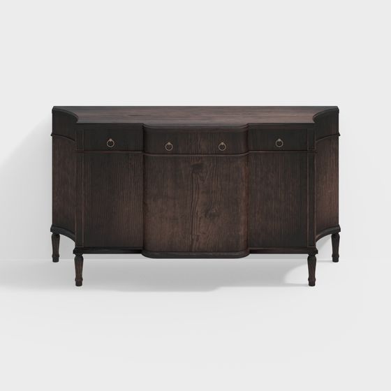 Vintage Style Side Cabinet 3D model