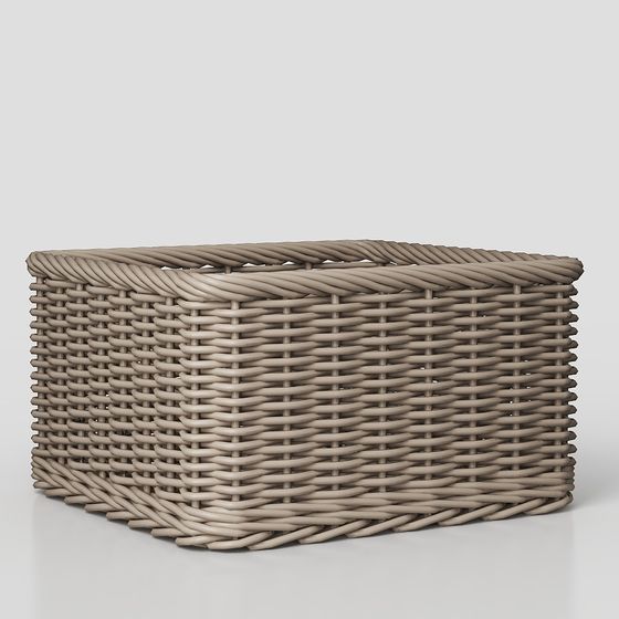 Rustic Woven Basket 3D model