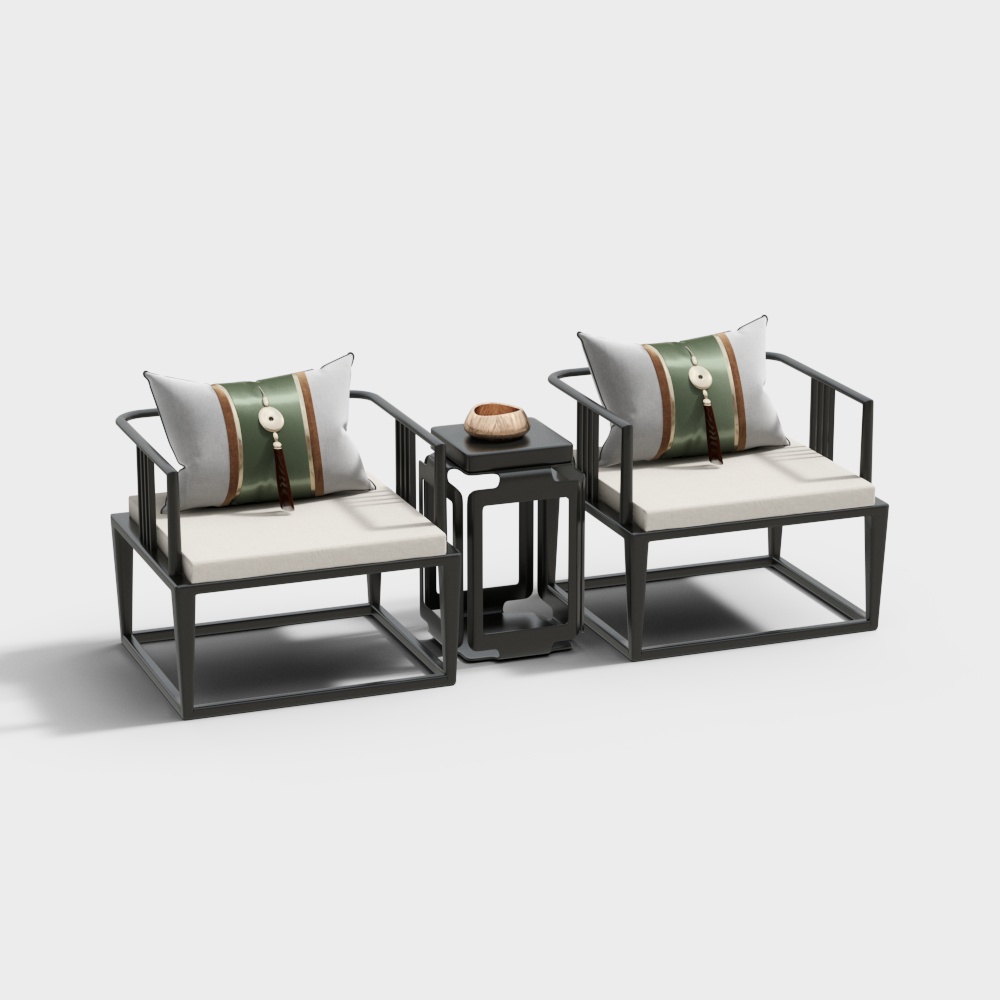 Stylish Low-Poly Furniture Set 3D model