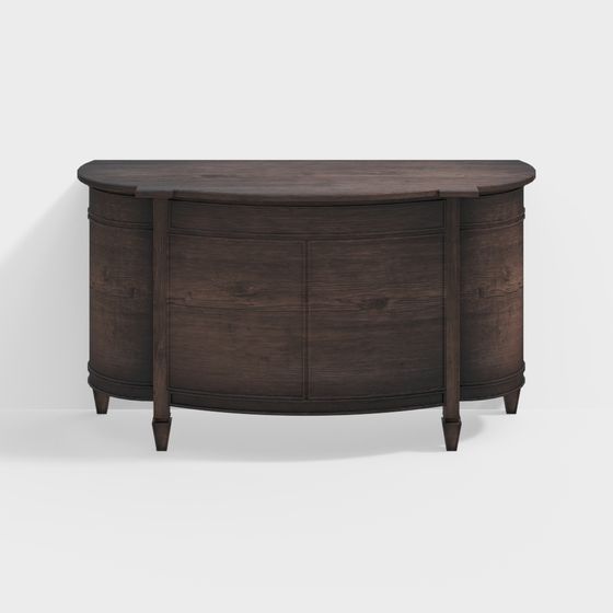 Elegant Half-Circle Console 3D model for Modern Spaces