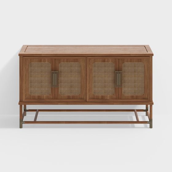 Chic Rattan Sideboard 3D model