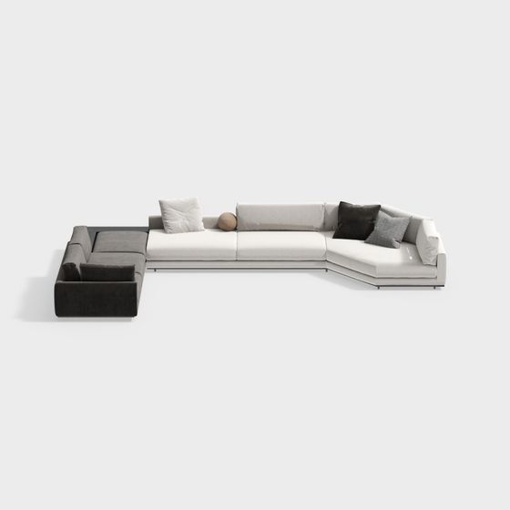 Elegant Modern L-Shaped Sofa 3D model