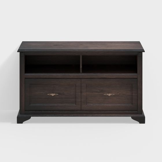 Elegant Vintage TV Cabinet 3D Model for Homes