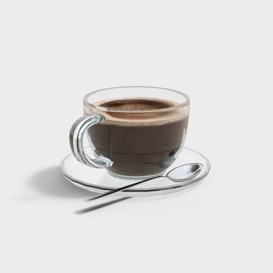 Elegant Low-Poly Glass Coffee Cup 3D model