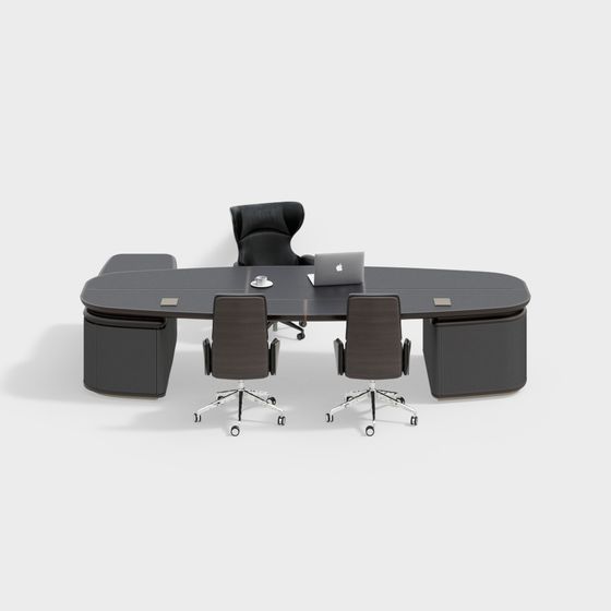 Elegant Low-Polygon Conference Table 3D model