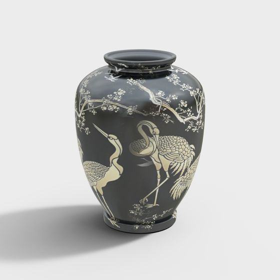 Elegant Oriental Vase 3D model