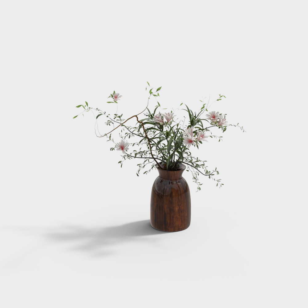 Spring Vase Low-Poly 3D Model