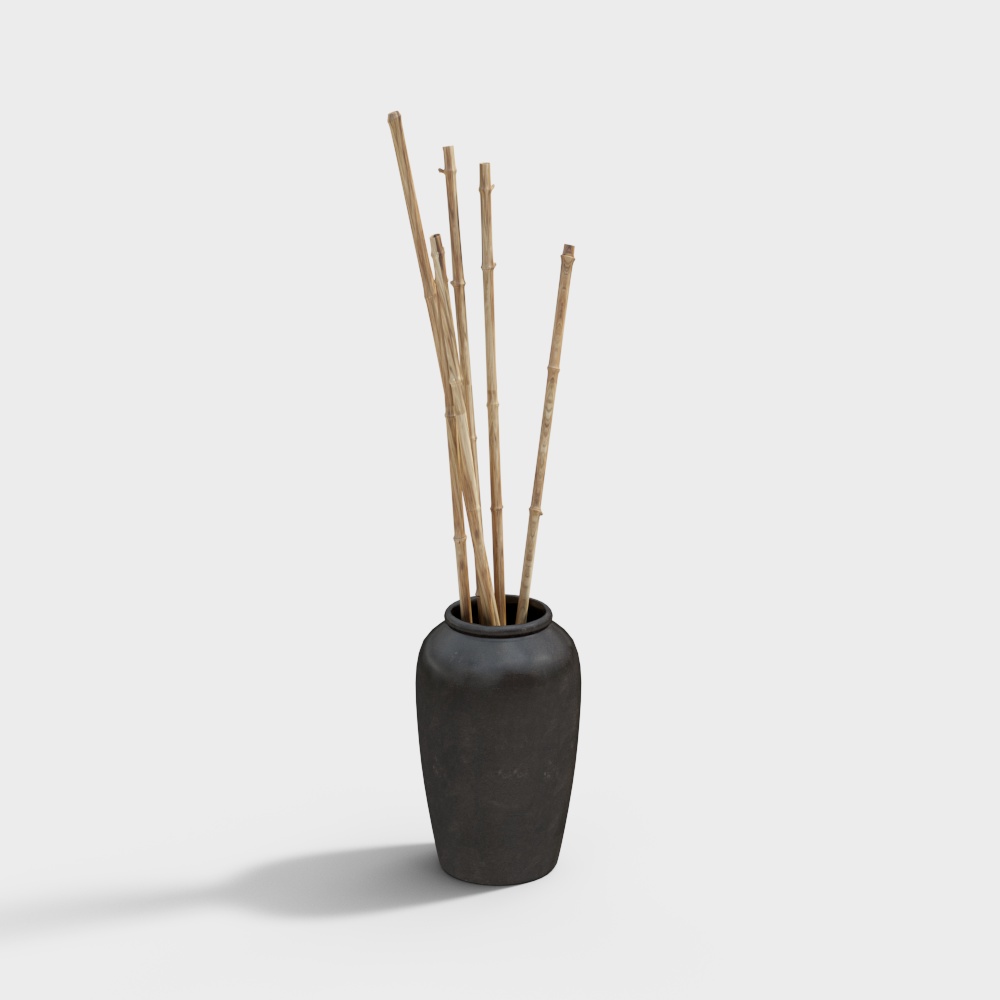Low-Poly Bamboo Branch Vase 3D model