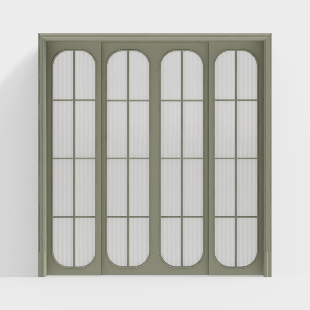 法式白色滑動門