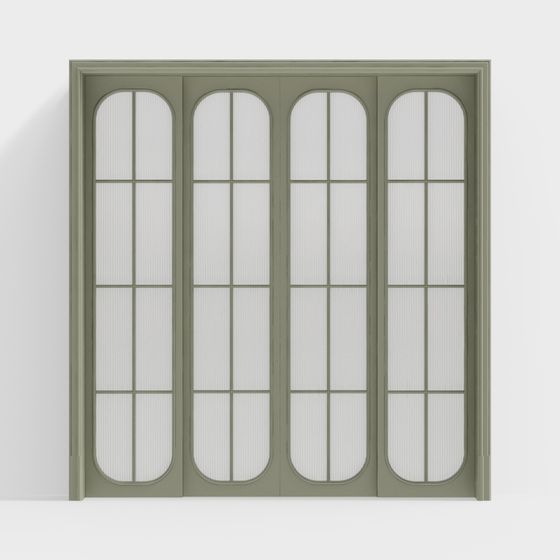 法式白色滑動門