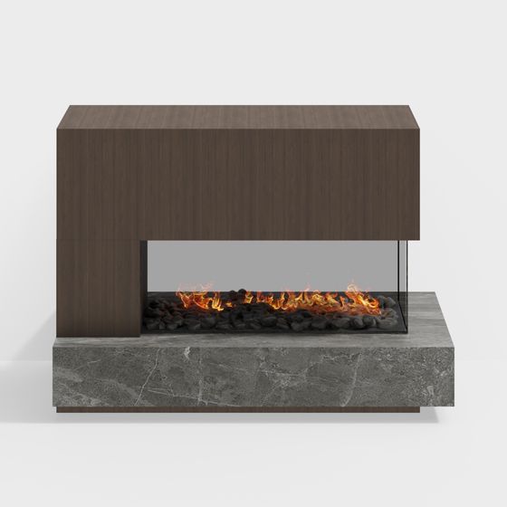 Modern Minimalist Fireplace 3D model