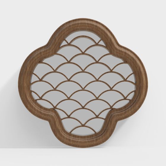 Elegant Cloud Pattern Window 3D model