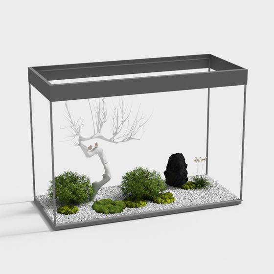 Minimalist Glass Aquarium 3D model for Creative Projects