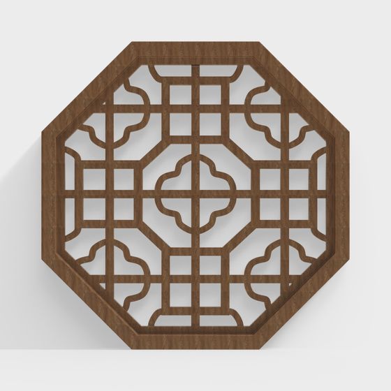 Octagonal Openwork Window Pane 3D model