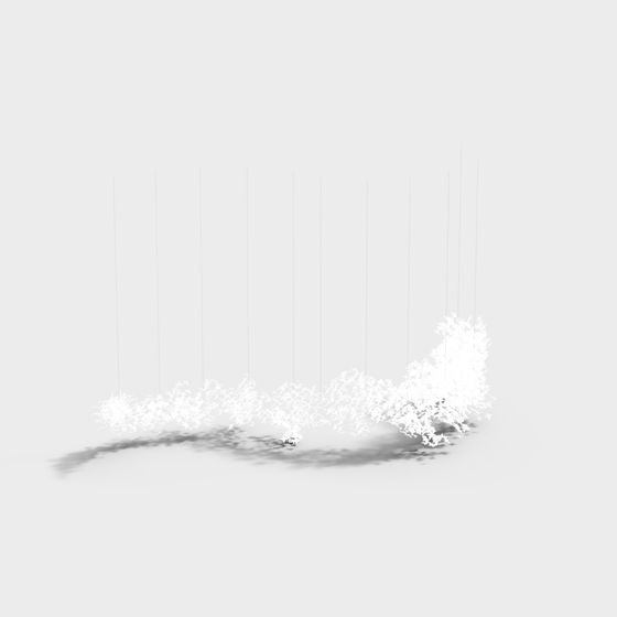 Suspended Waterfall Low-Poly 3D model