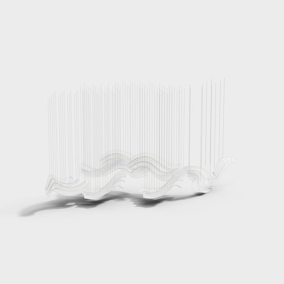 Waves Screen 3D model - Modern Art and Functionality