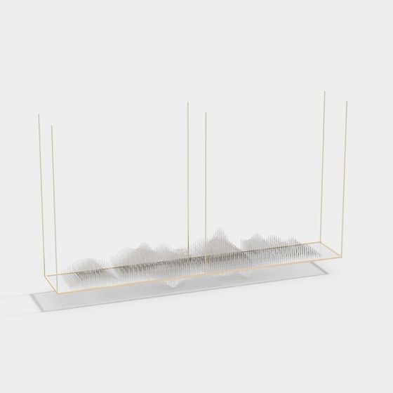 SoundWave Shelf 3D model for Creative Spaces