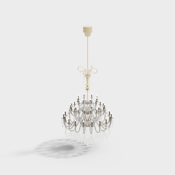 Enchanting Low-Poly Chandelier 3D model