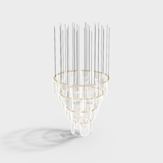 Stunning Chandelier 3D model for Interior Spaces