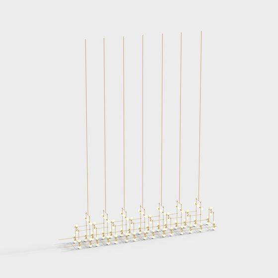 Elegant Geometric Pendant Light 3D model