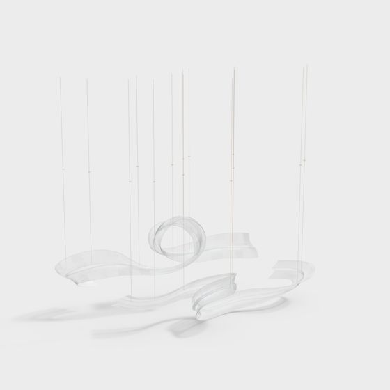 Flowing Light Chandelier 3D model