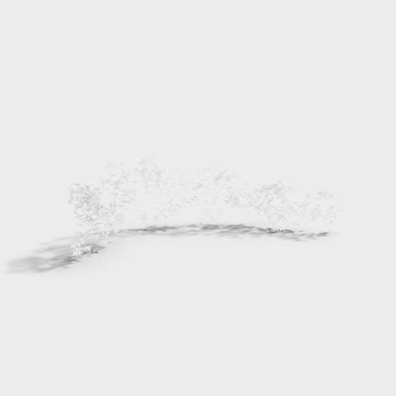 Snowy Shrub 3D Model - Low-Poly Design