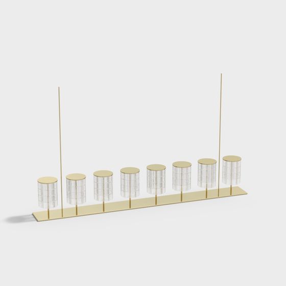 Golden Grid Lamp 3D model for Modern Spaces