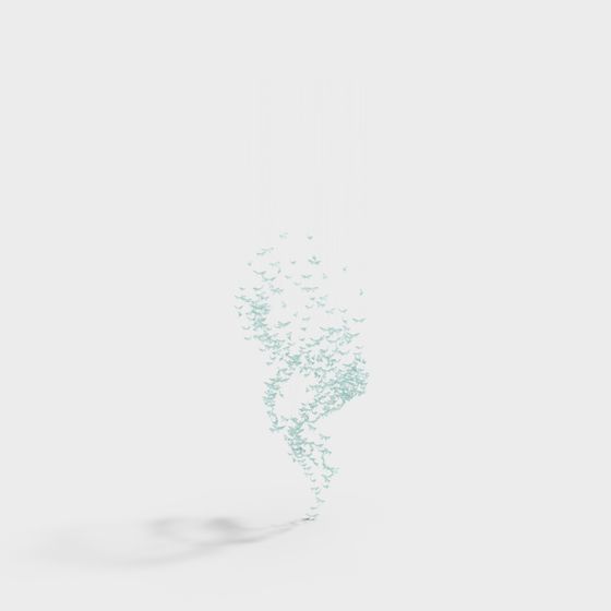 Dreamy Flock of Birds 3D model