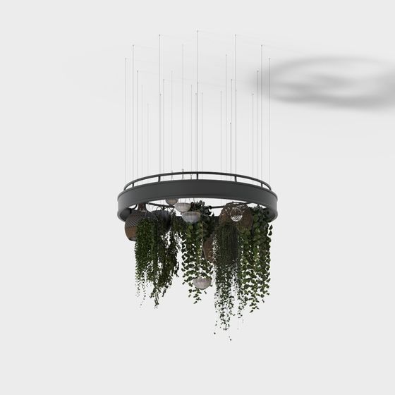 Hanging Plant Light 3D model for Modern Interiors