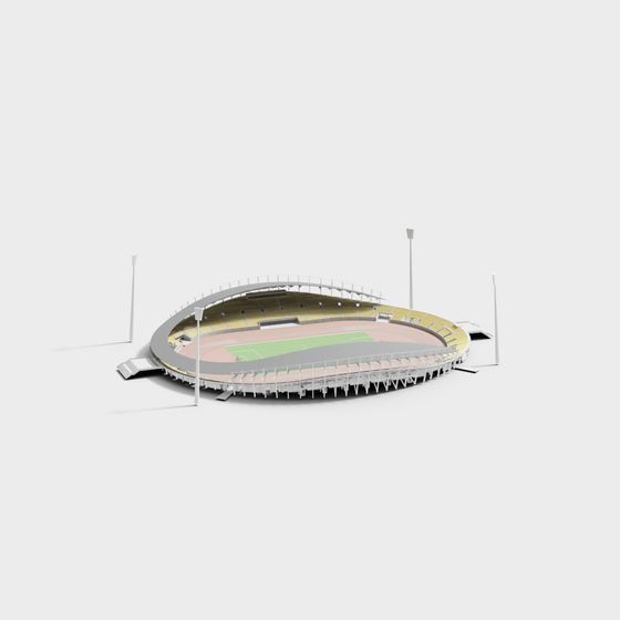 Modern Low-Polygon Stadium 3D model