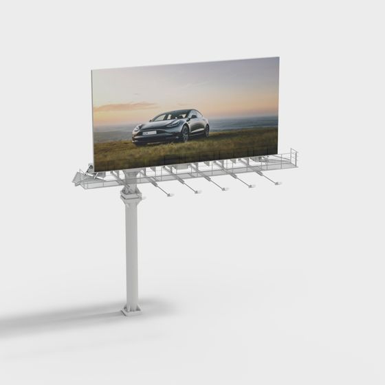 Stylish Urban Billboard 3D model