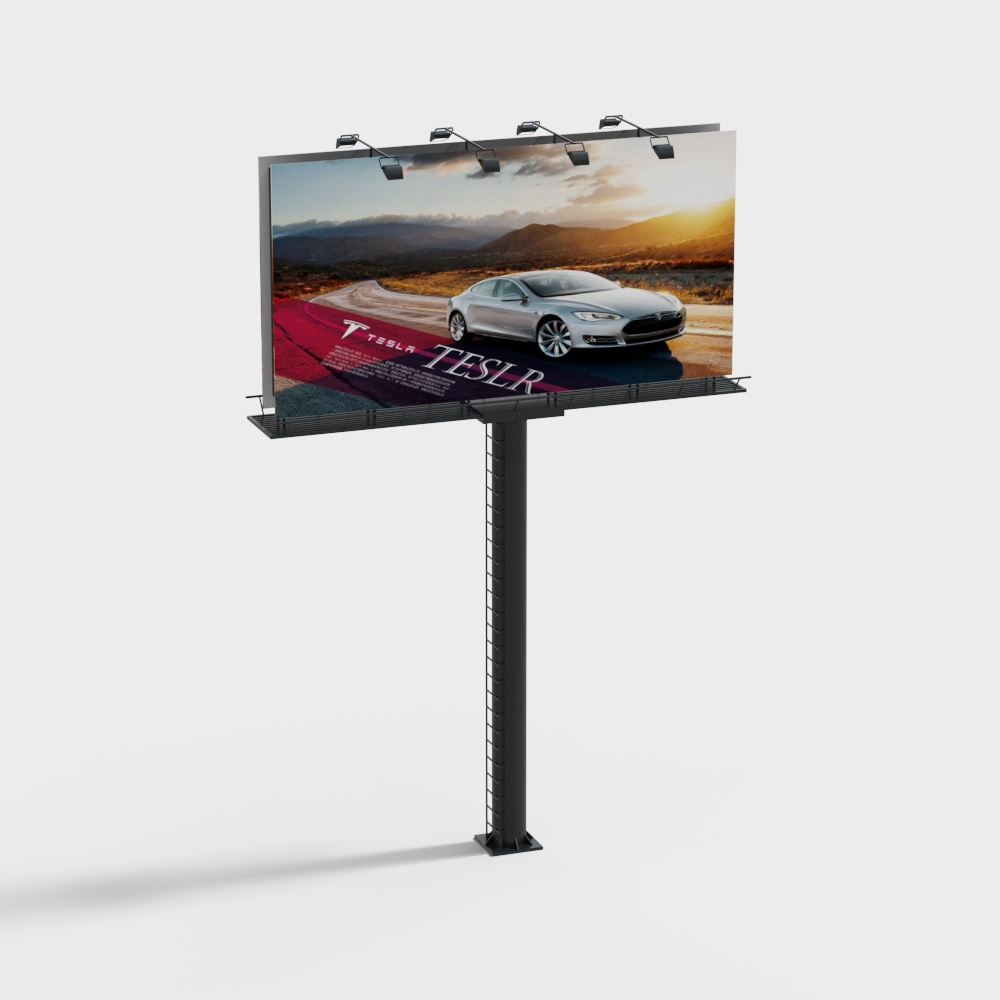 Outdoor single column double-sided large billboard